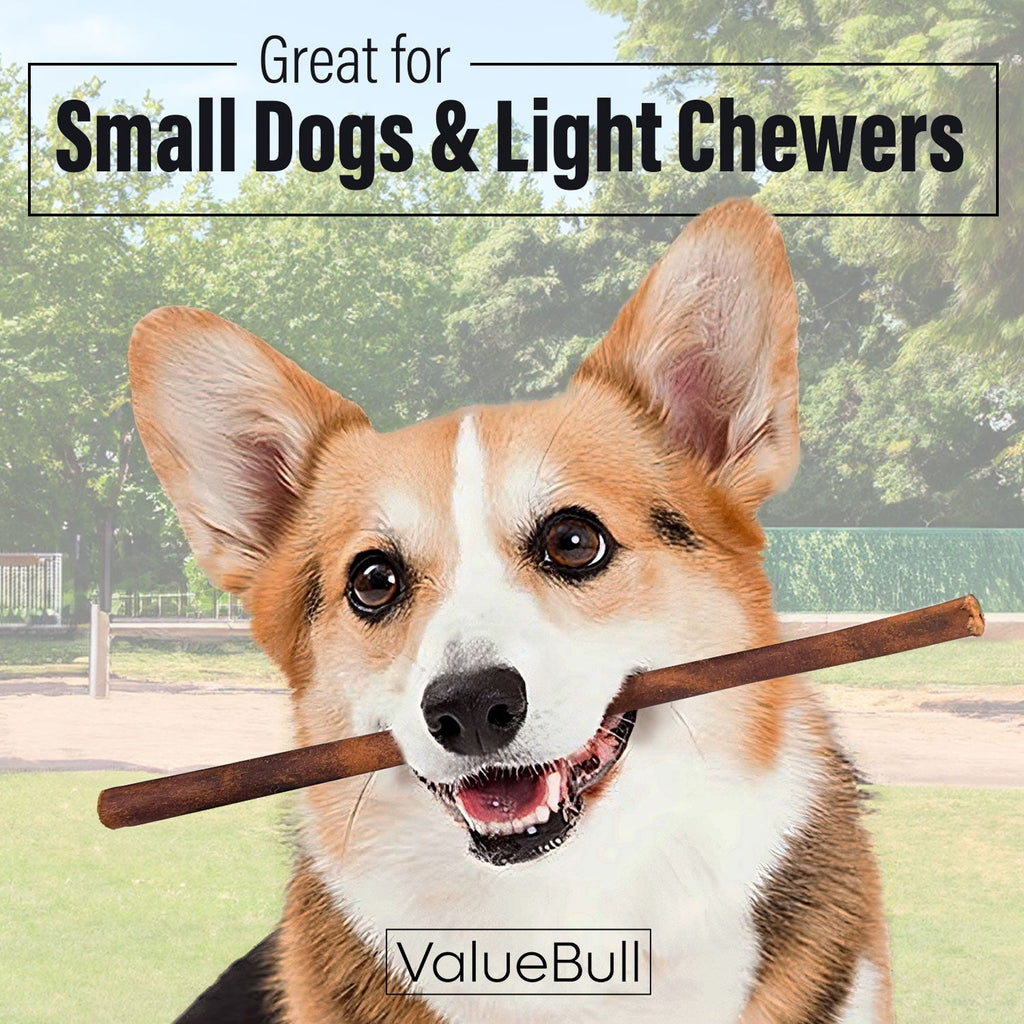 ValueBull Collagen Sticks for Small Dogs, 12 Inch Thin Chews, Natural Dog Treats, 10 Count