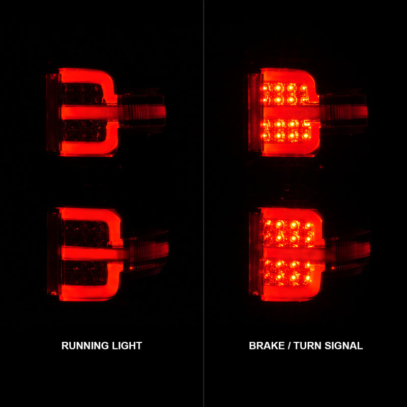 ANZO 15-19 Chevy Silverado 2500HD/3500HD (Factory Halogen Only) LED Tail Lights Black w/Clear Lens 311423