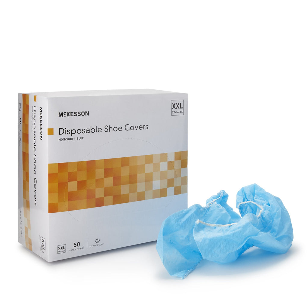 McKesson Shoe Covers, 2X-Large, Nonskid Sole, Blue 16-3558