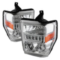 SPYDER Xtune Ford F250/350/450 Super Duty 08-10 Projector Headlights LED Halo Chrome PRO-JH-FS08-LED-C 5076274
