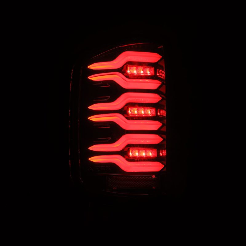 AlphaRex 14-18 Chevy Silverado 1500 Luxx-Series LED Tail Lights Alpha-Black w/Activ Light/Seq Signal 620040 *Discontinued