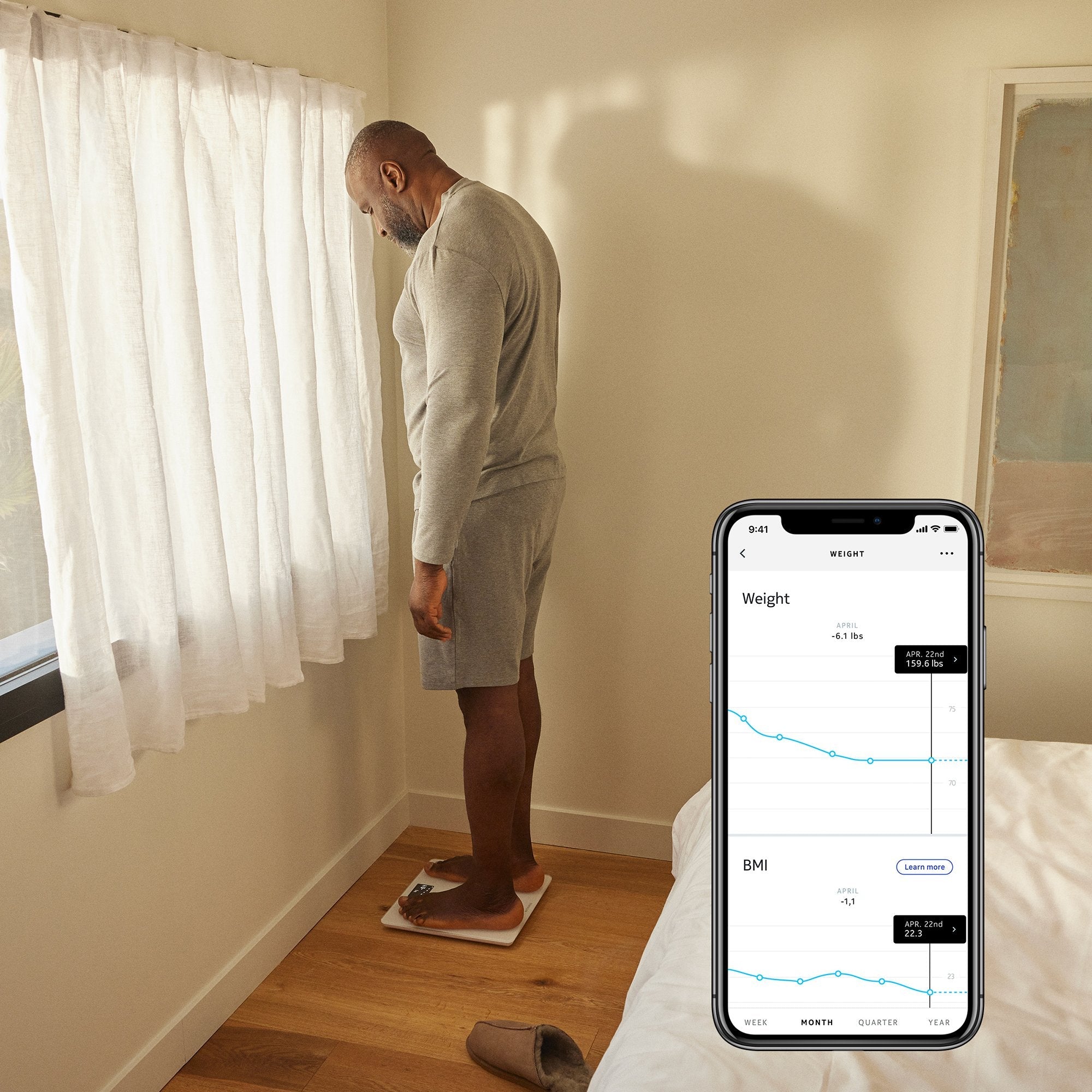 Withings Body Wifi Smart Scale, White WBS06-WHITE-ALL-INTER