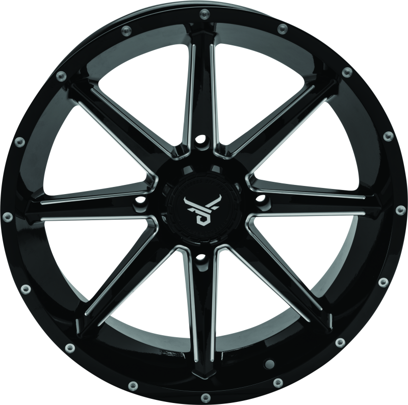 QuadBoss, QuadBoss Slicer 18x7 Powersports Wheel - 4/137 Bolt Pattern with Limited Edition QuadBoss Bull Logo Center Caps
