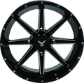 QuadBoss, QuadBoss Slicer 18x7 Powersports Wheel - 4/137 Bolt Pattern with Limited Edition QuadBoss Bull Logo Center Caps