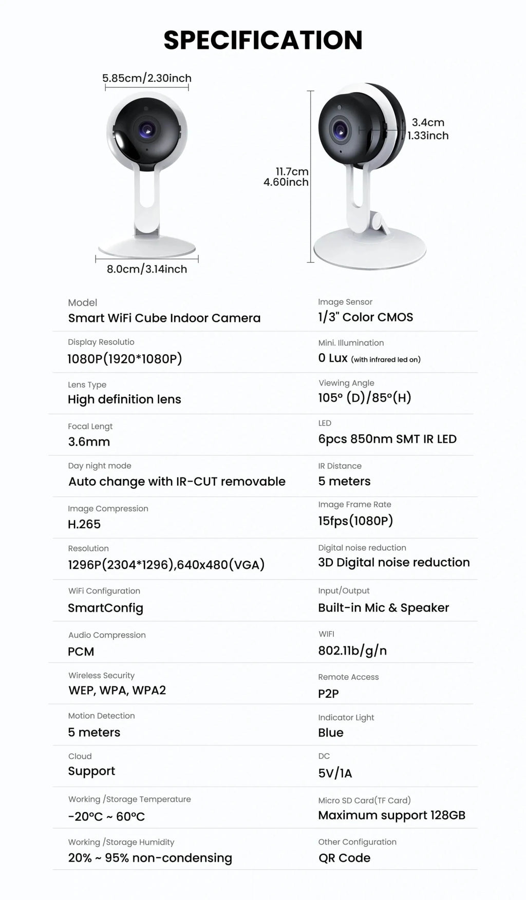 3MP Wireless Smart AI Home Security Camera – Two - Way Audio, Motion Detection, Night Vision - PhishStones Products