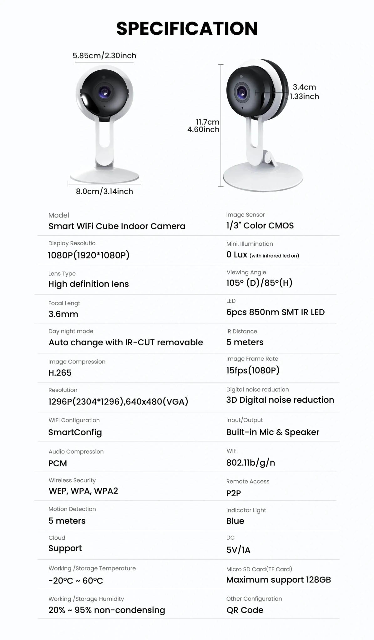 3MP Wireless Smart AI Home Security Camera – Two - Way Audio, Motion Detection, Night Vision - PhishStones Products