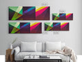 Abstract Colorful Painting Bright Multicolor wall art Framed Abstract canvas Print Brush Strokes Abstract canvas art Living room wall art