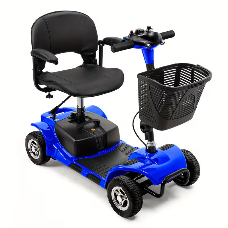 4-Wheel Electric Mobility Scooter with 180W Powerful Motor, 15-Mile Range, Collapsible & Compact Design,