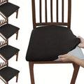4-Pieces: Solid Color Brushed High Elastic Chair Cover