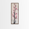 Delicate Cherry Tree in Bloom Painting - Canvas Print for Japanese Floral Art, Spring Blossom Decor, Nature-Inspired Wall Art, Botanical Print