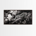 Timber Rattlesnake, Wildlife Artwork, Black and White Nature Art, Rustic Home Decor, Forest Animal Print, Living Room Art, Canvas Print