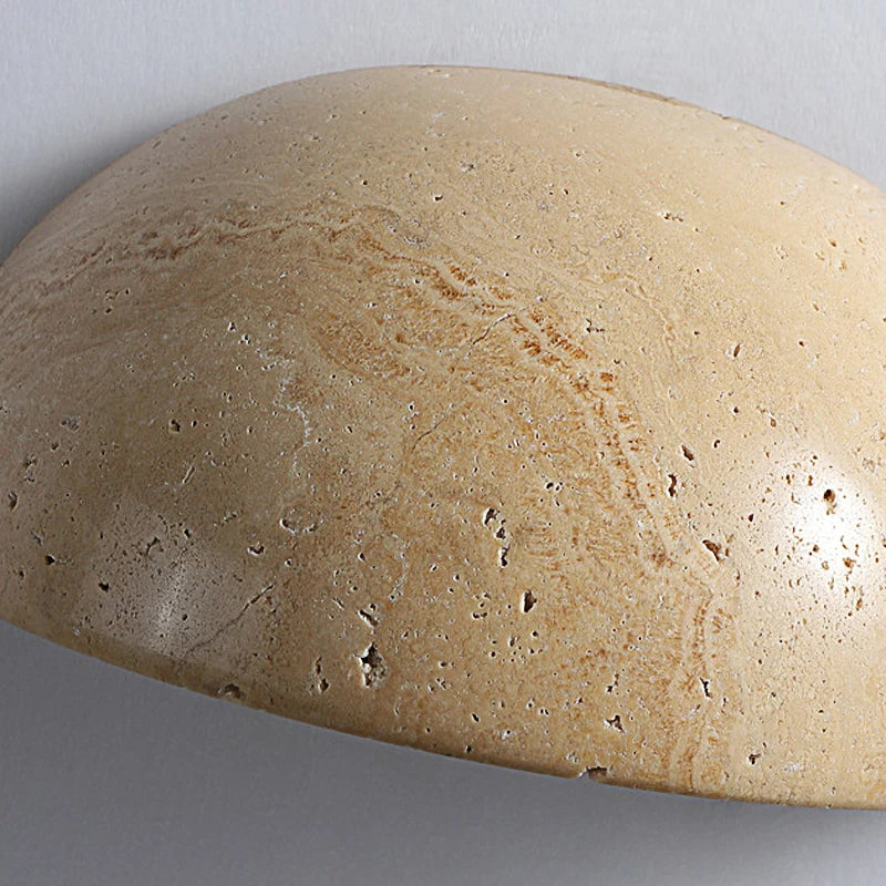 Retro Yellow Cave Stone Bedroom Bedside Lamp Semicircle Living Room Corridor Wall Lamp