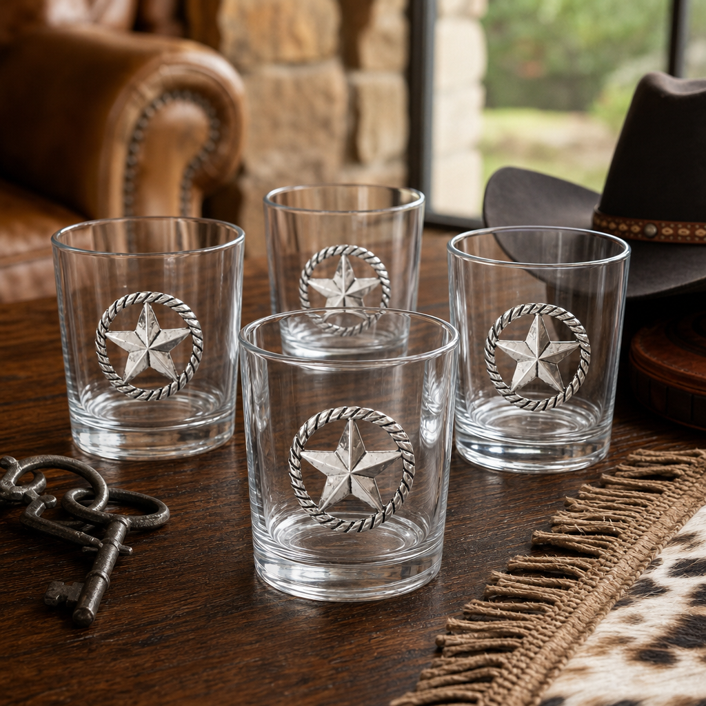 Western Star Bar Glasses Set of 4