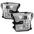 SPYDER 15-17 Ford F-150 Projector Headlights - Light Bar DRL LED - Chrome PRO-YD-FF15015-LBDRL-C 5083661