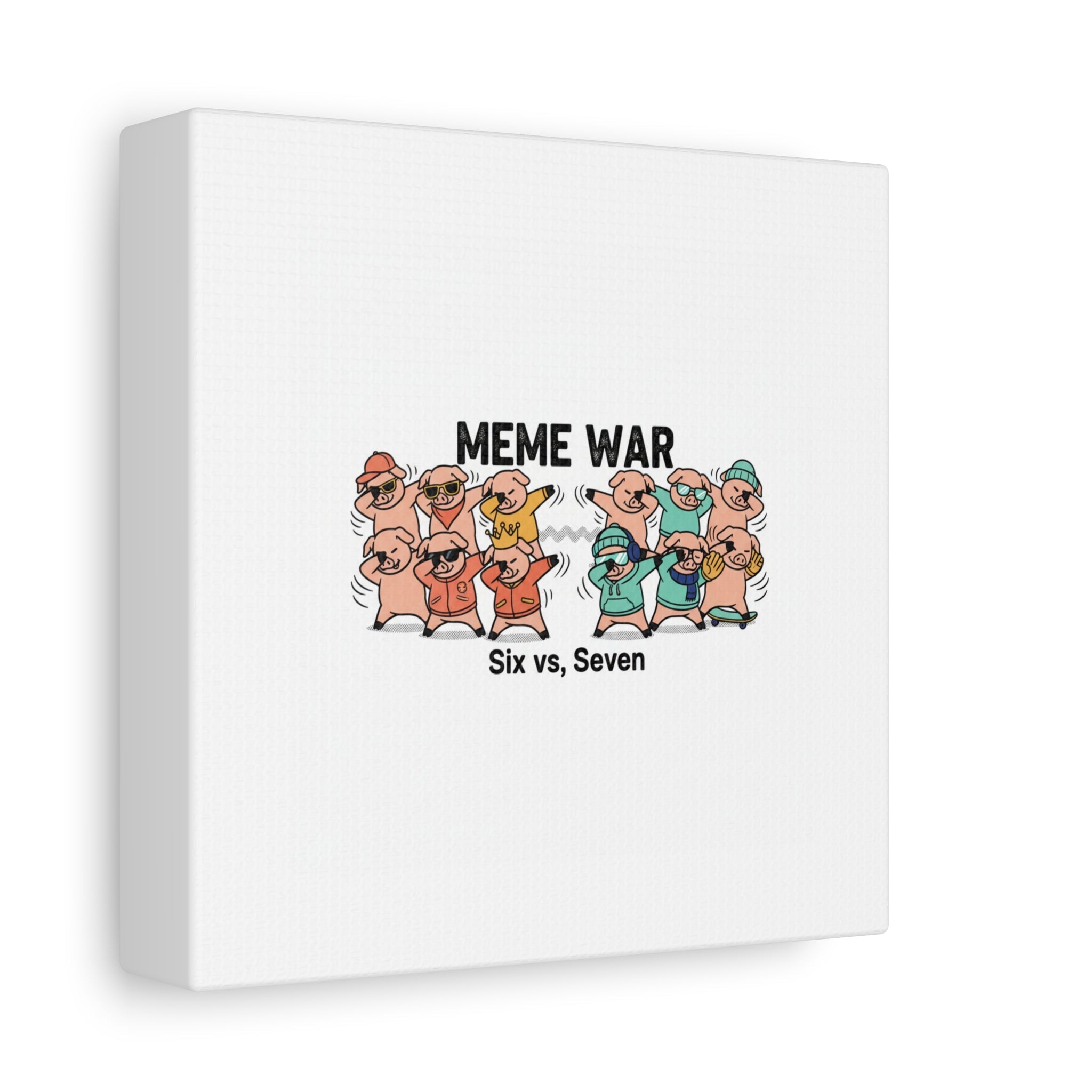Meme War: Six vs. Seven Canvas Wall Art
