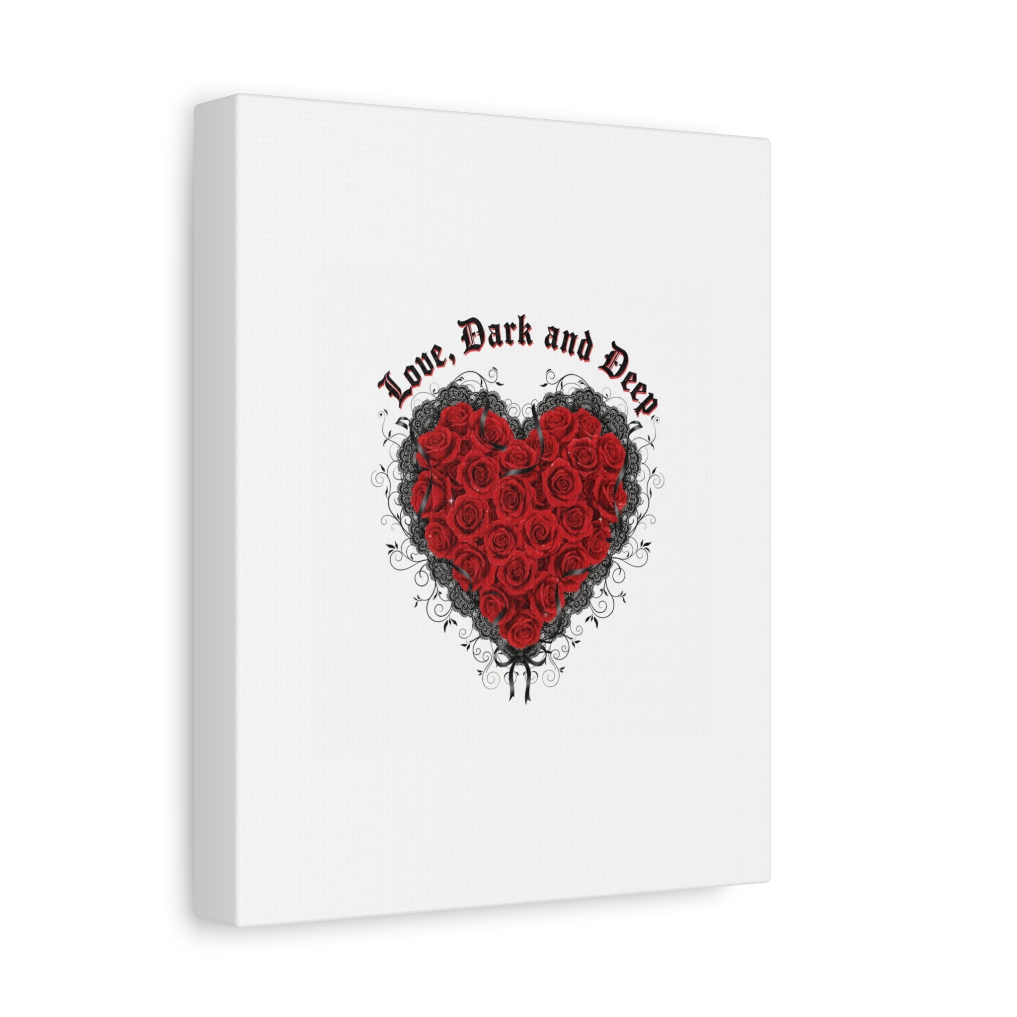 Love Dark and Deep Heart Canvas, Nu Romantic Gothic Romance, 80s Nostalgia