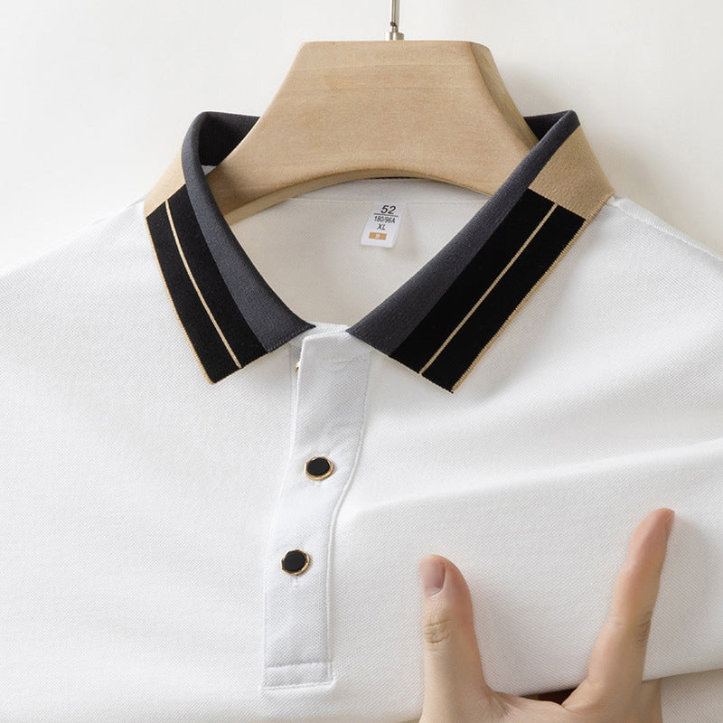 Men's Casual All-matching Summer Lapels Short Sleeve
