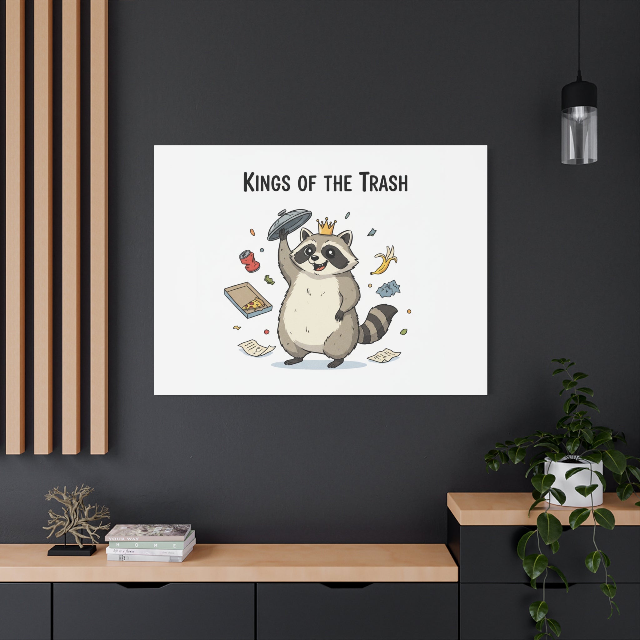 Kings of the Trash Canvas, Raccoon Doodle | Trash Panda, Goofy Critter Art
