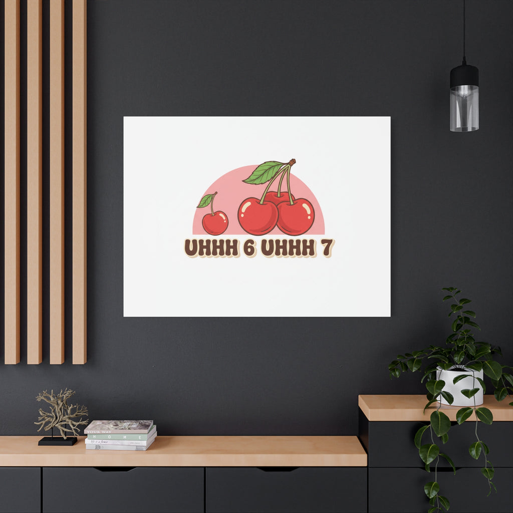 Six Severn Cherry Retro Graphic Canvas | kawaii fruit print, vintage cherry design