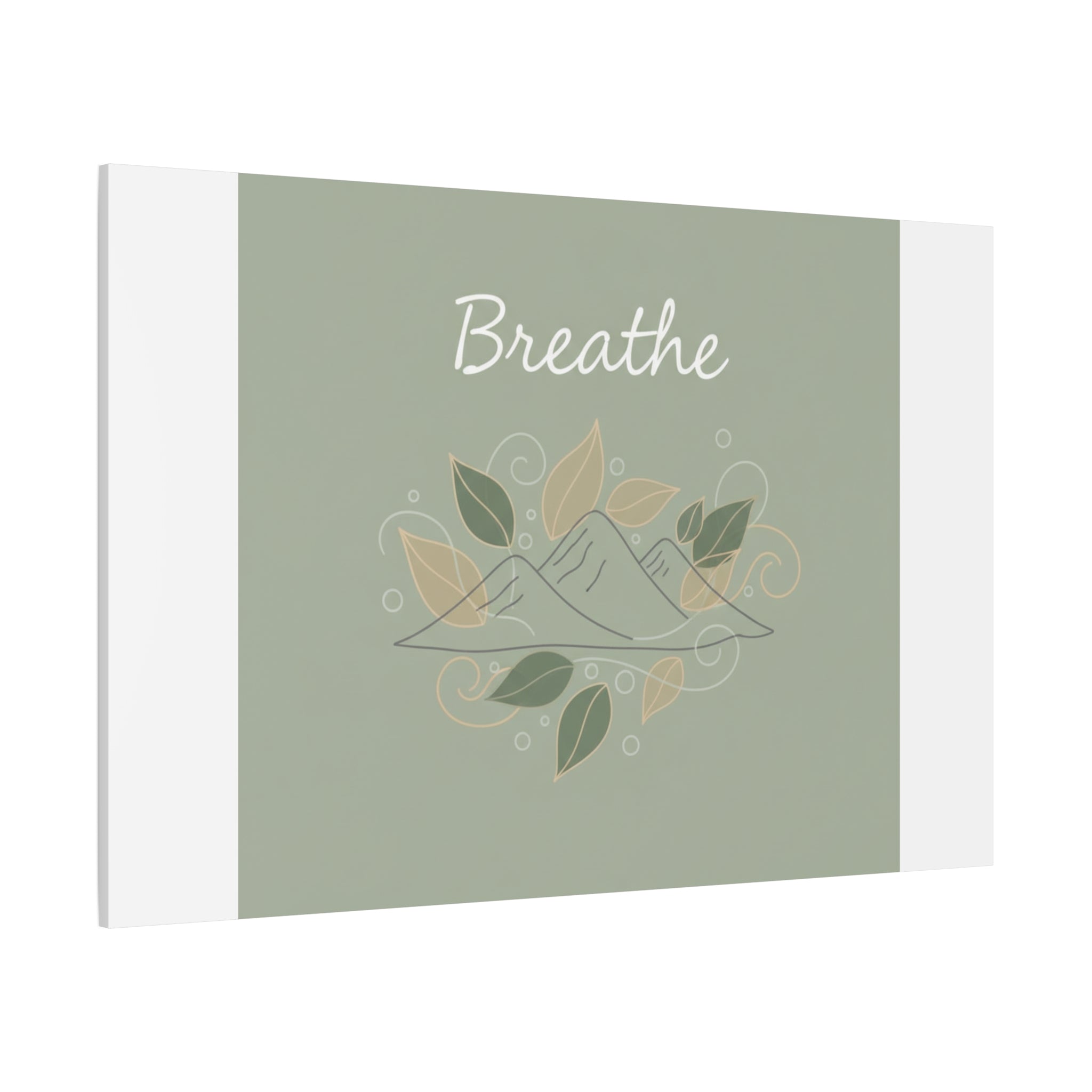 Breathe Mountain Line Canvas | Nature Symbols, Minimal Forest Wall Art