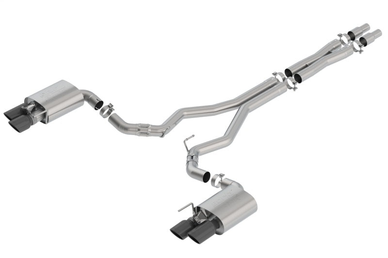 Borla 2018 Ford Mustang GT 5.0L AT/MT 3in ATAK Catback Exhaust Black Chrome Tips w/ Valves 140743BC