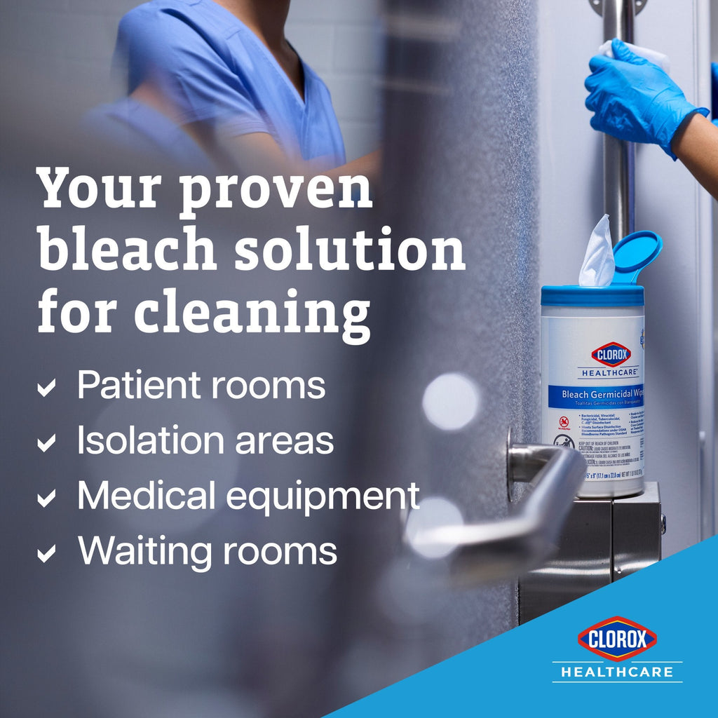 Clorox Healthcare® Bleach Germicidal Wipes, Canister, 70 ct. 35309