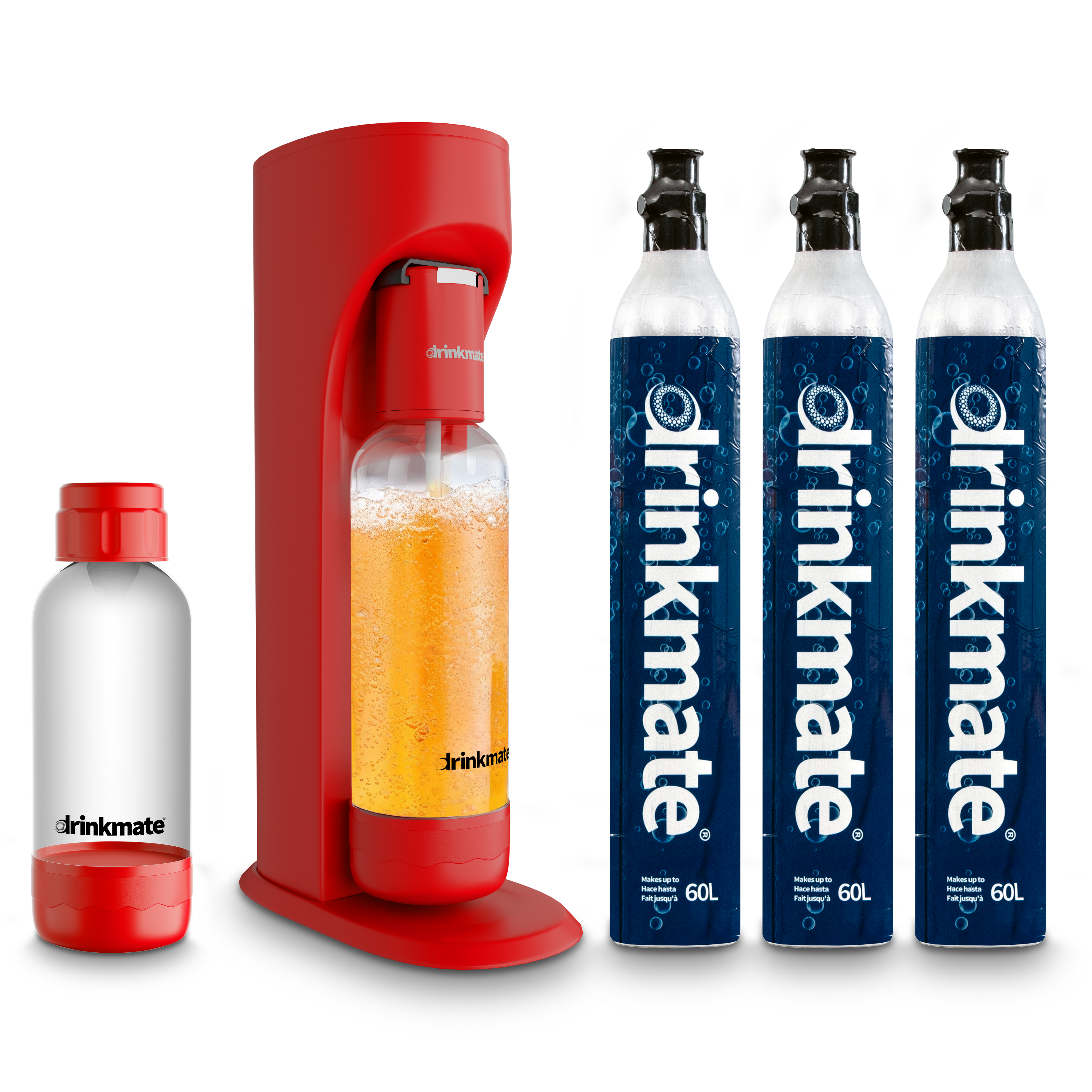 OmniFizz Ultimate Bundle - Sparkling Water and Soda Maker with Three 60L CO2 Cylinders and 0.5L Bottle