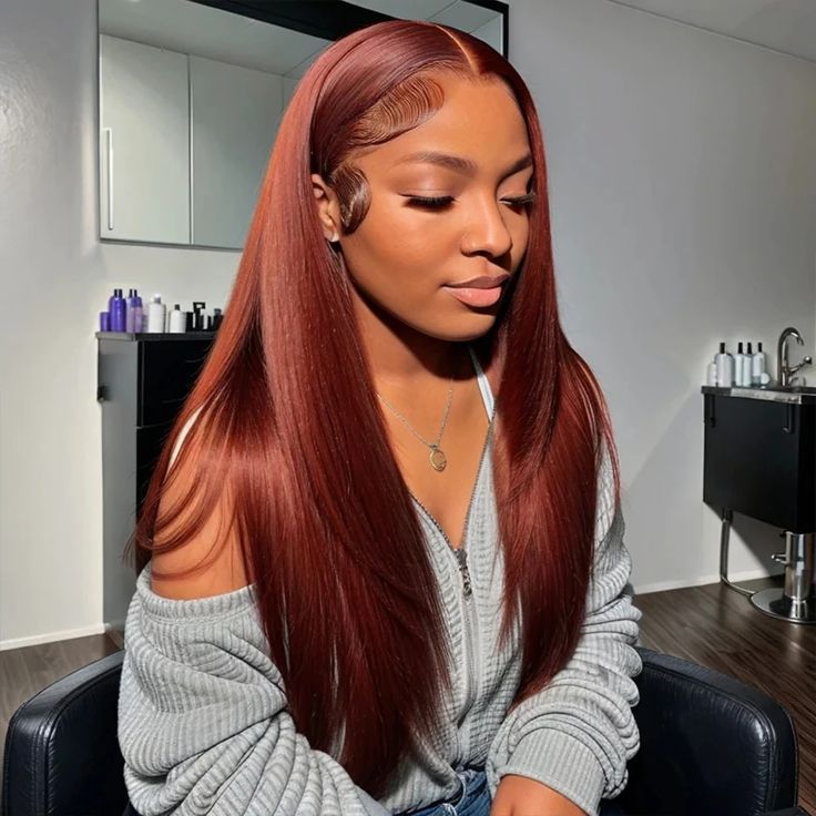 Red Brown 33color Huamn Hair Wig 134HD Transparent Lace