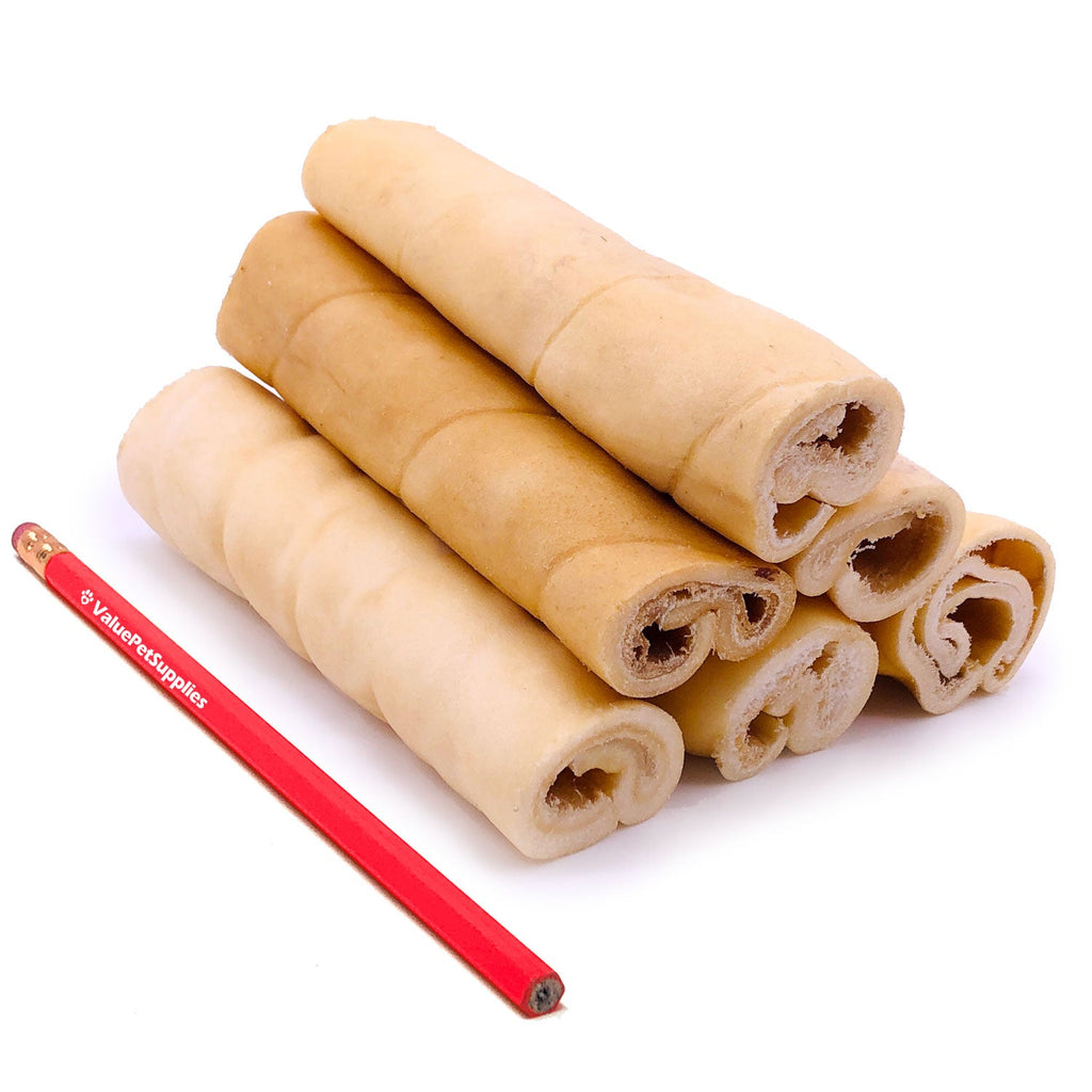 ValueBull Beef Cheek Rolls, Long Lasting Dog Chews, Jumbo 5-6 Inch, 10 Count