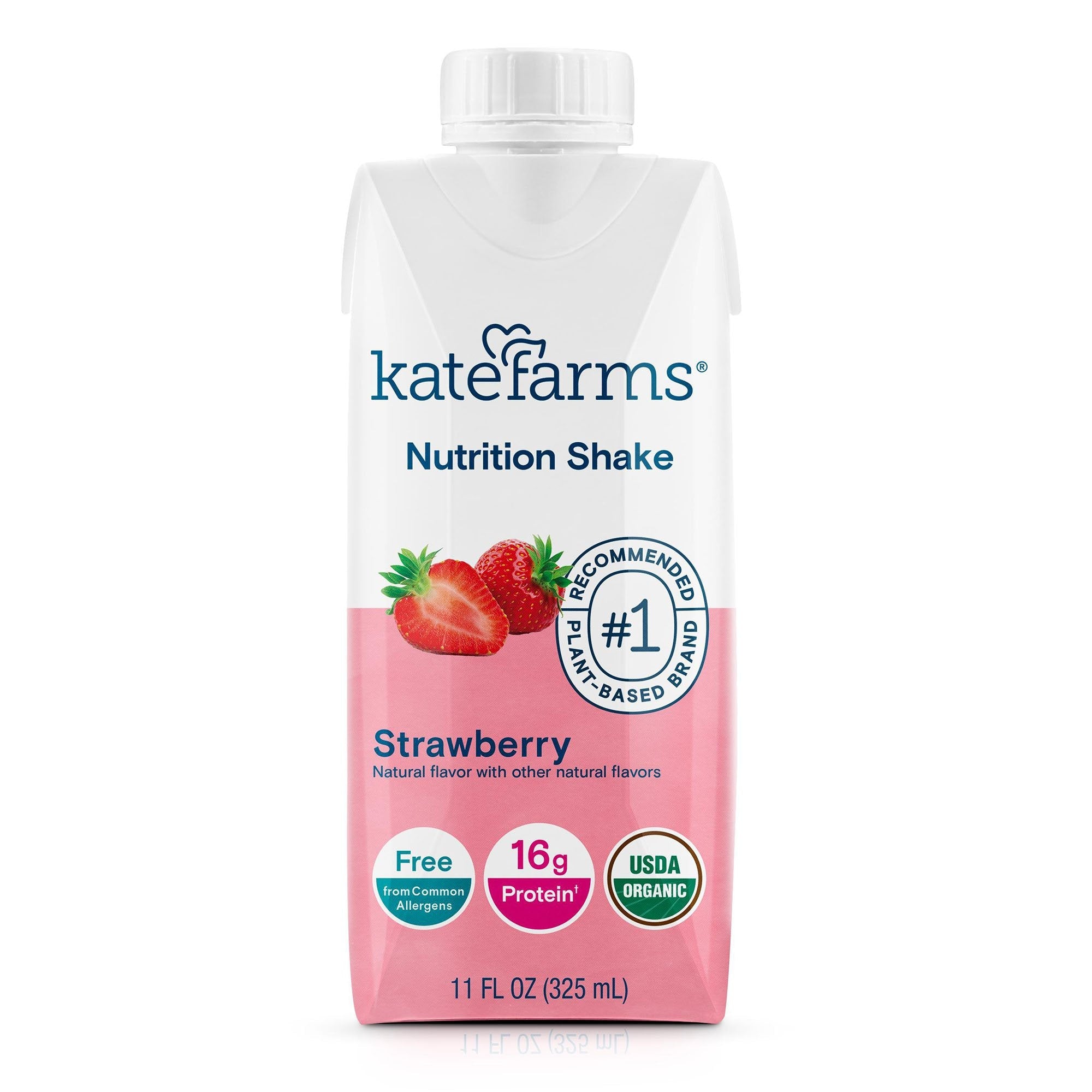 Kate Farms® Nutrition Shake, Strawberry, 11-ounce carton 811112030799
