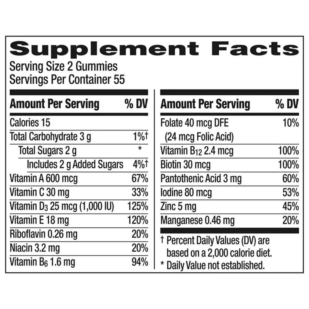 Centrum MultiGummies Adults Assorted Natural Fruit Flavors 30573128434