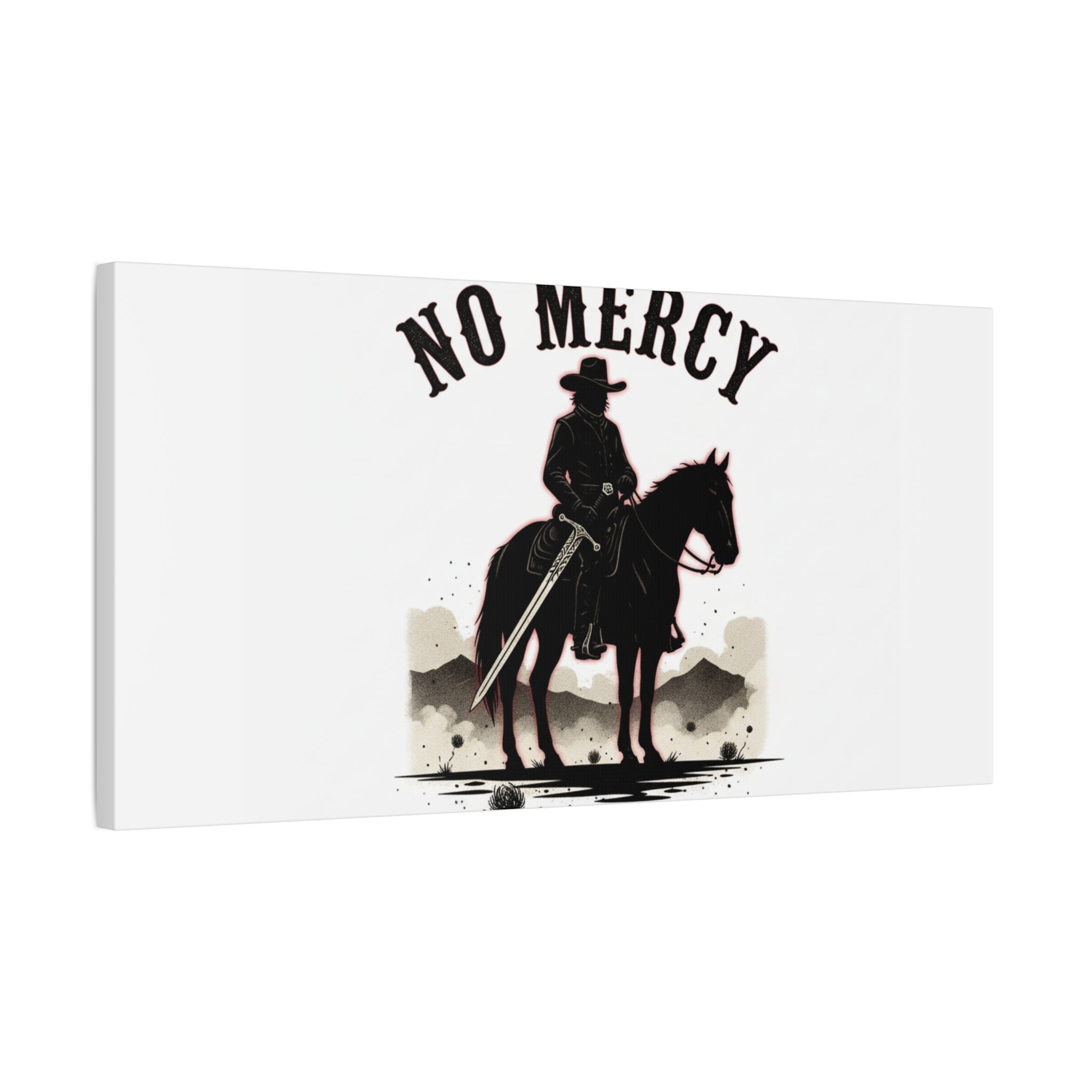 No Mercy Cowboy Skull Canvas | western skull art, gothic Americana