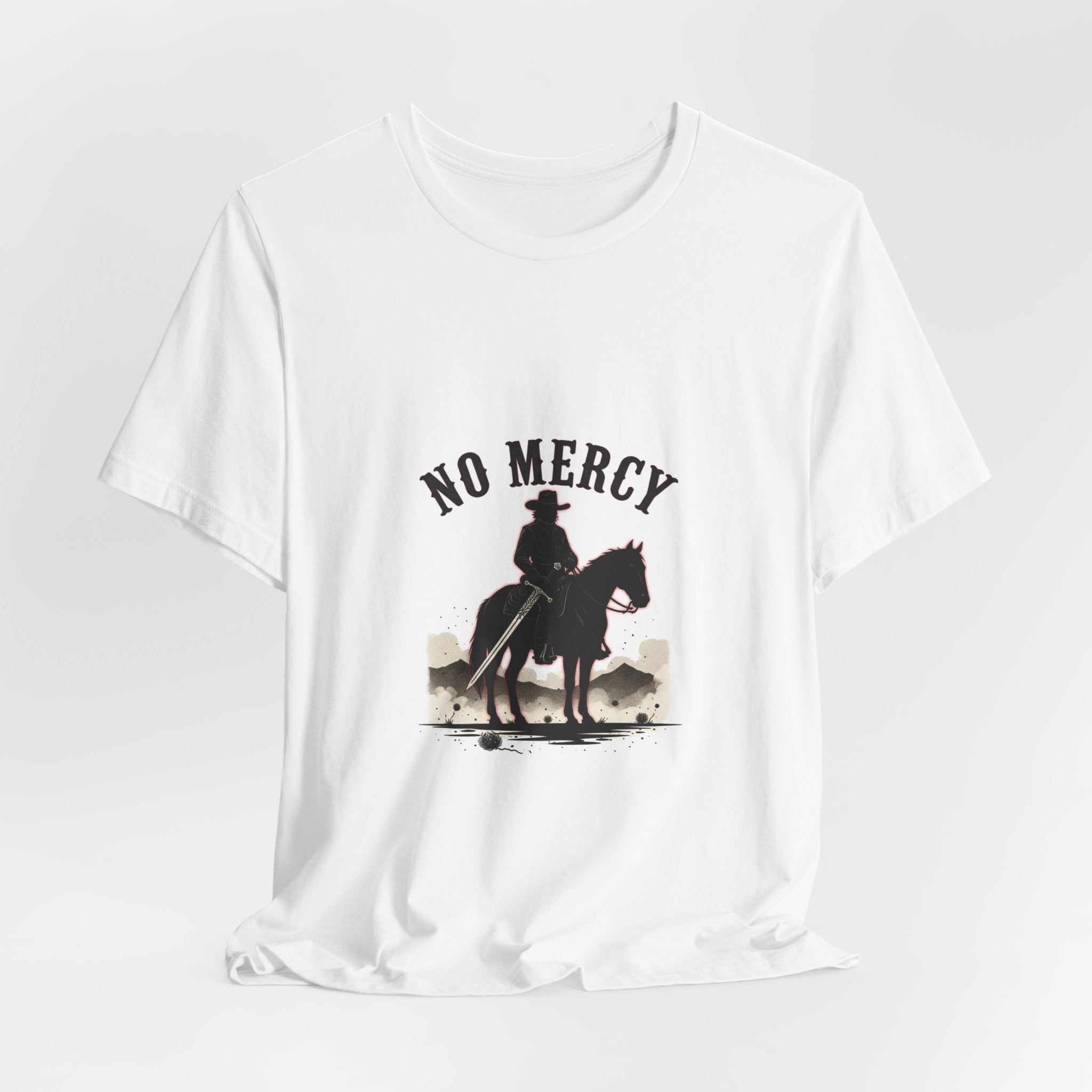 No Mercy Cowboy Skull Tee | Western-Gothic, desert noir design