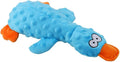 OUANGANC Calming Duck Dog Toy for Aggressive Chewers, Make a Crinkly Crunchy Noise, with Squeaker, 2025 Upgraded Indestructible Puppy Teething Toys, for Small to Medium Dog Breeds (Blue 10.6in)
