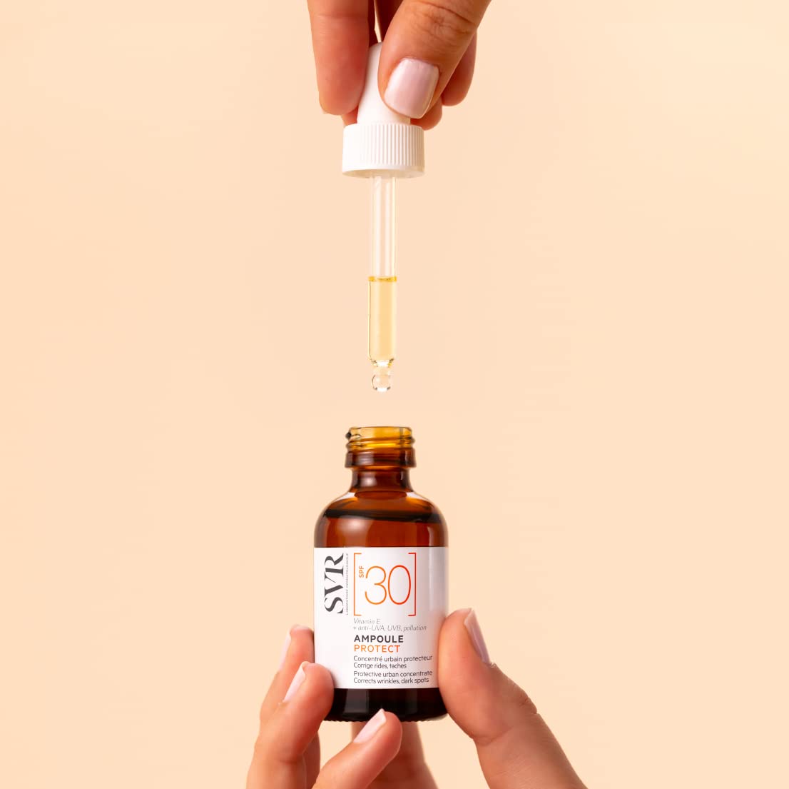SVR Ampoule Protect SPF30 Sunscreen Serum 30ml - Antioxidant Skincare with UVA/UVB Protection