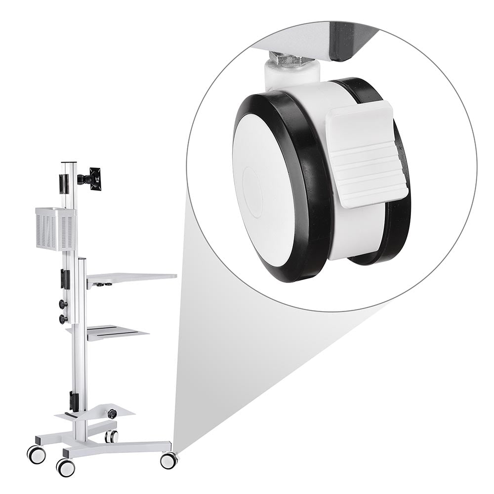 Yescom NexusX Mobile Computer Cart Lockable Swivel Caster Wheels 2Pcs