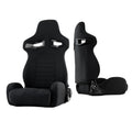 SPYDER Xtune R33 Style Racing Seat Pu Sp Fabric (Double Slider) Black/Black Driver Side RST-R33-04-BK-DR 9933813