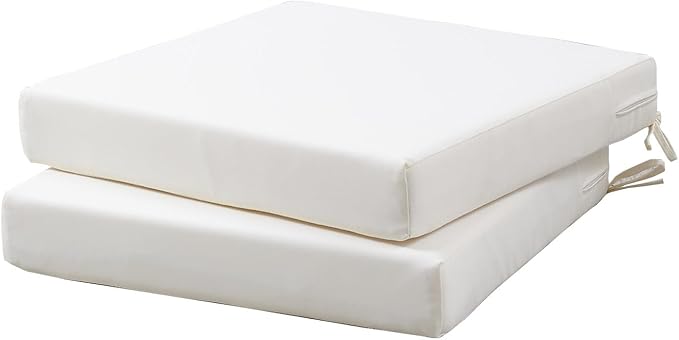 Patio Chair Cushions Non Slip Bottom Chair Pad with Ties Waterproof Square Outdoor Seat Cushion Replacement for Garden Swing Furniture Set of 2 18 x18 Inch, Beige