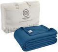 Threadmill Muslin King Blanket | 4 Layer 100% Cotton Gauze Summer Blanket | Soft, Breathable, and Cozy for All Seasons | Lighweight King Size Blanket for Bed | Folkstone Blue
