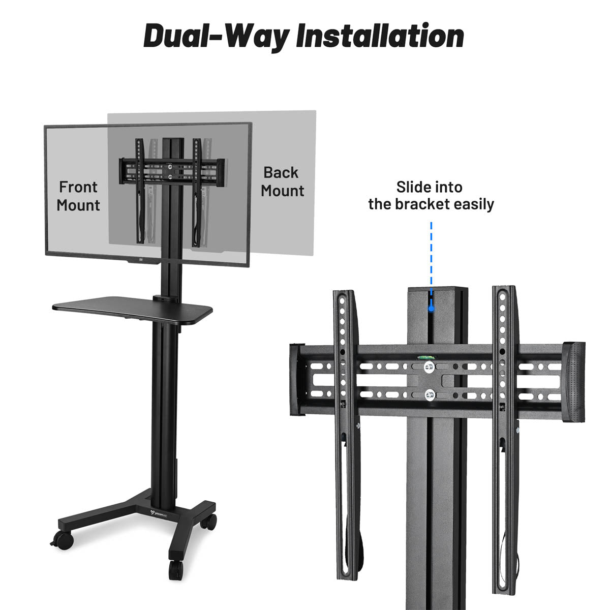 Yescom Mobile TV Stand with Mount for 32-65in Monitors Office Classroom