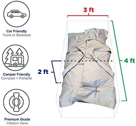 Newport 12ft 6in Catalina Inflatable Dinghy Boat Transom Sport Tender - 6 Person - 20 Horsepower USCG Rated, White/Gray