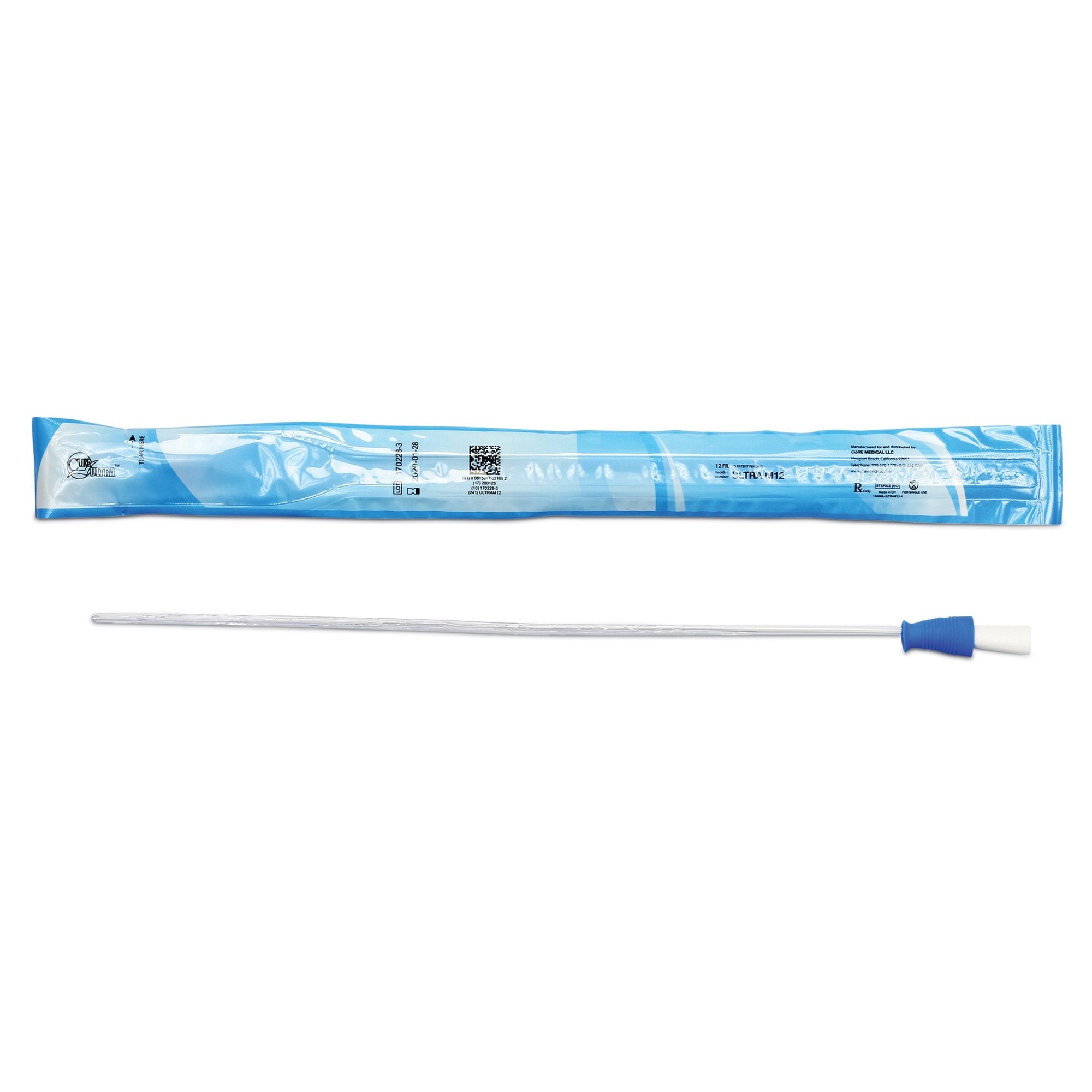 Cure Medical Cure Ultra Urethral Catheter, 12 Fr., Male, Straight ULTRA M12, 1 Each