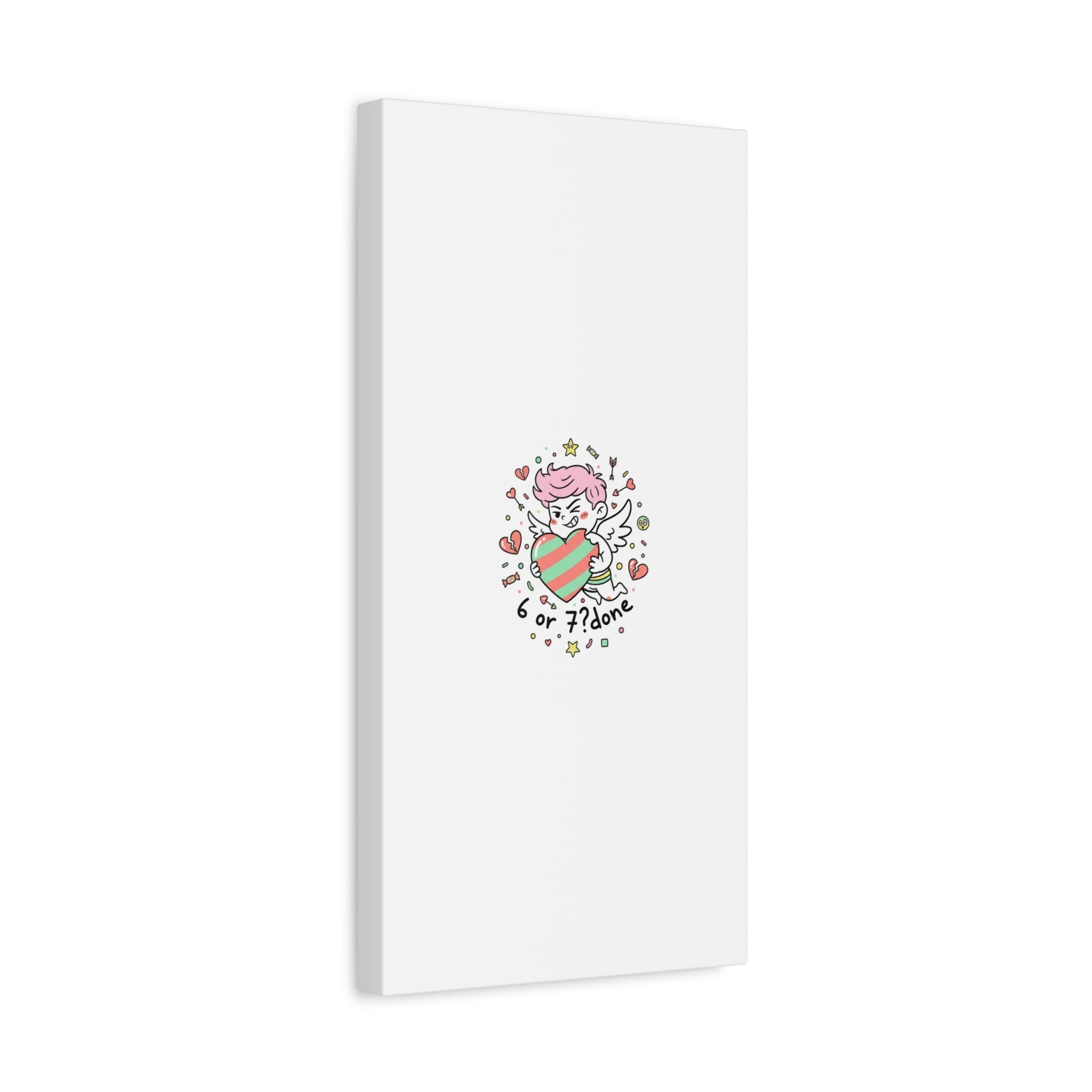 Weird Cupid heart illustration Canvas | Weird Valentine, quirky chaotic love