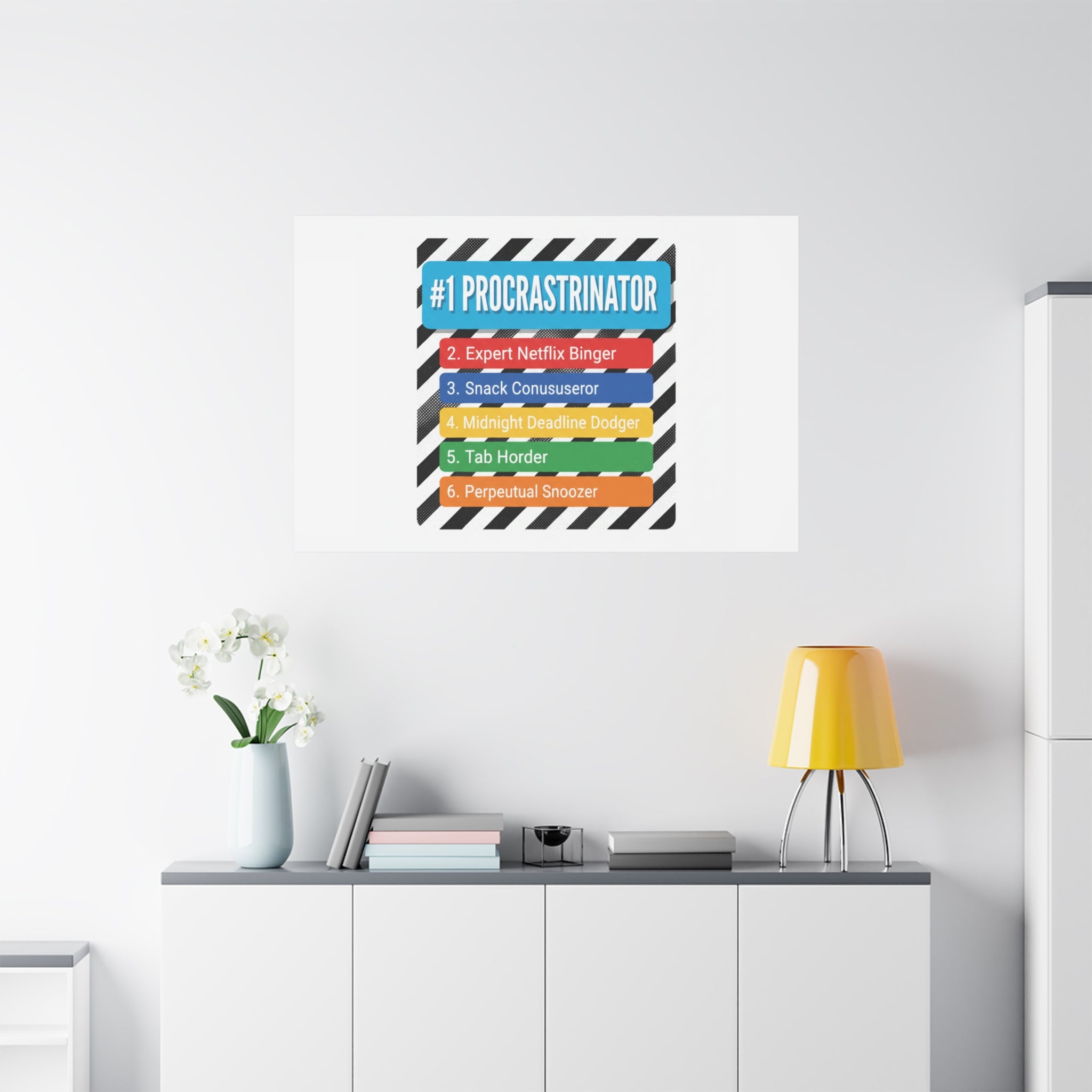#1 Procrastinator Canvas, Rank-Style List Poster | Top-List Ranking Obsession