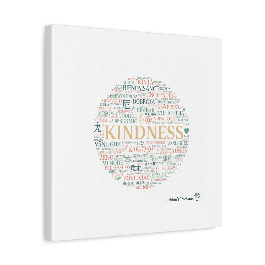 Kindness Word Cloud Canvas | Fresh Start Minimalist Wall Art