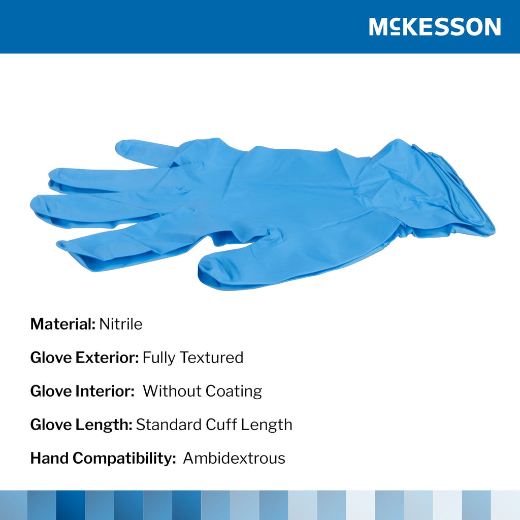 McKesson Confiderm® 6.8C Nitrile Exam Glove, Medium, Blue 14-6N641C