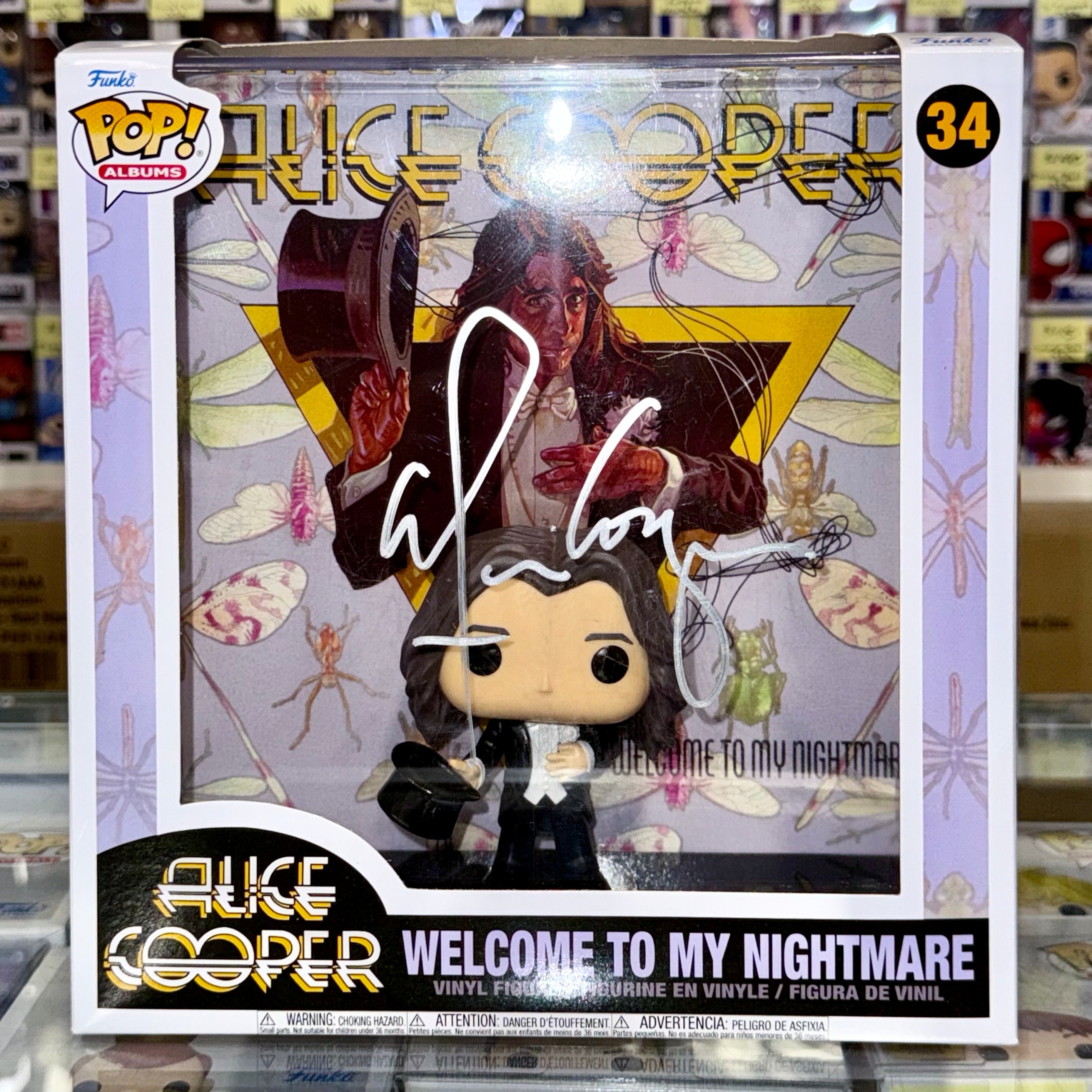 Alice Cooper Signed Welcome To My Nightmare Funko Pop! Albums #34 With PSA COA
