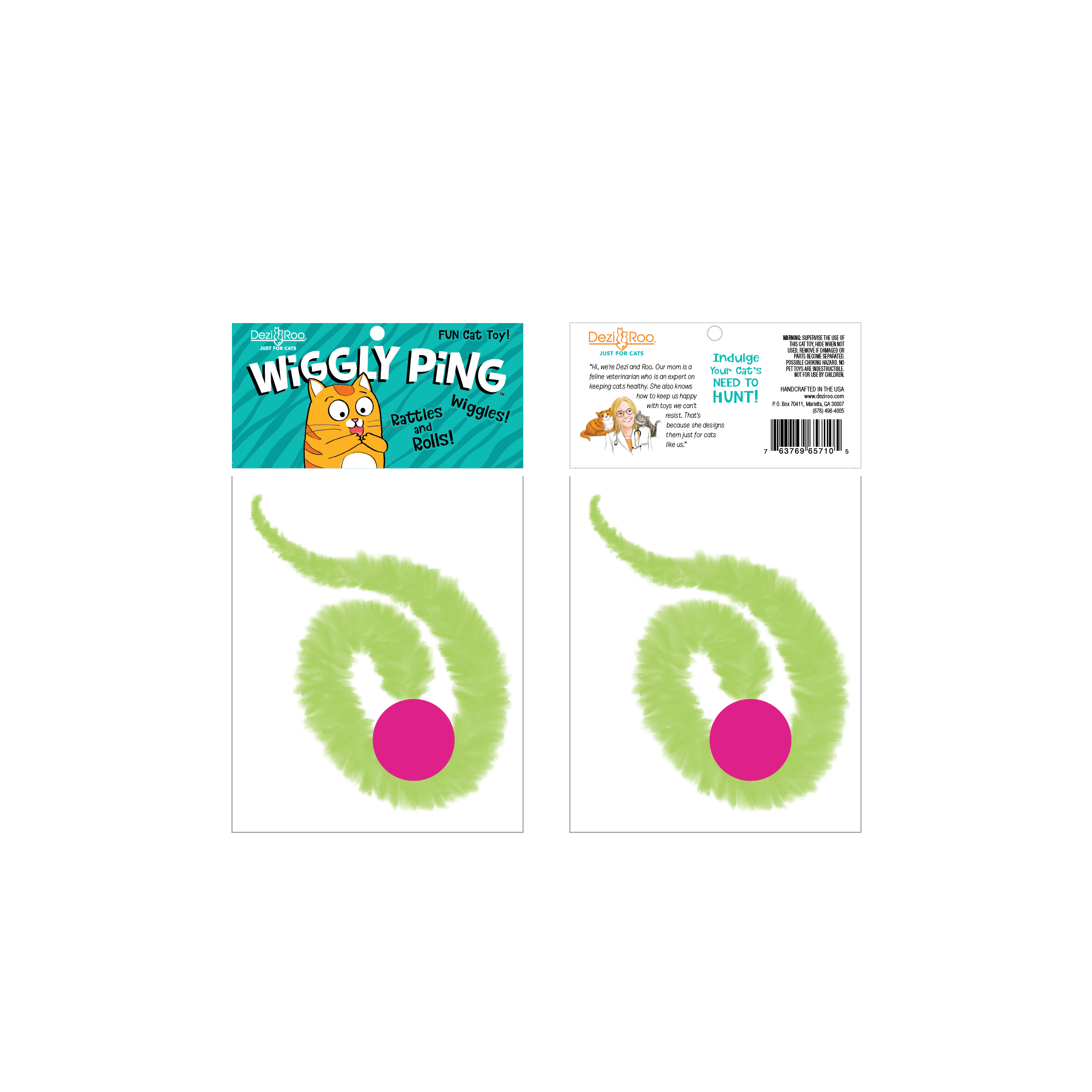 🐱🎾 Wiggly Pings Cat Toys – Jingle Balls with Wiggling Tails