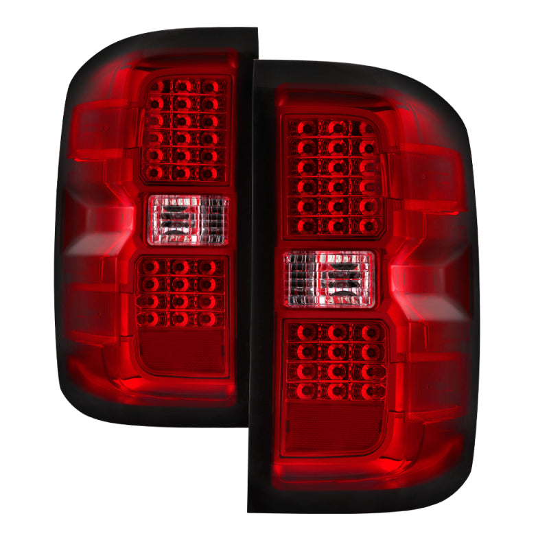 SPYDER xTune Chevy 1500 14-16 / Silverado 2500HD/3500HD LED Tail Lights - Red Clear ALT-JH-CS14-LED-RC 9036569
