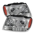 SPYDER Xtune Jeep Grand Cherokee 99-04 Projector Headlights LED Halo Chrome PRO-JH-JGC99-LED-C 5077035
